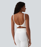 Brassière de sport courte SoftlyZero™ col U en dentelle
