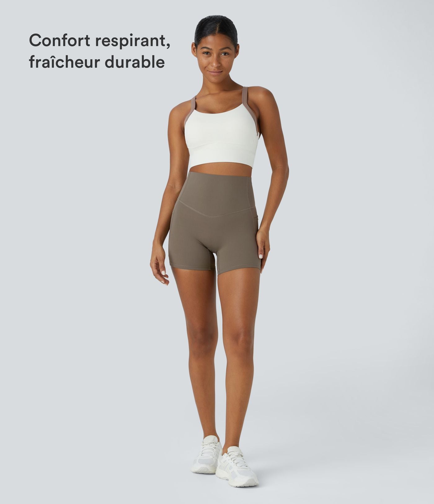 Short cycliste d'entraînement gainant taille haute UltraSculpt™ SoCinched à poches latérales 12,5 cm