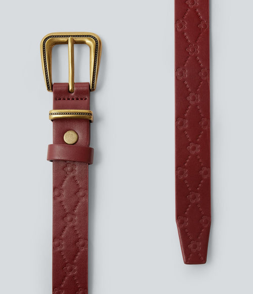 Ceinture vintage à boucle métallique embossée