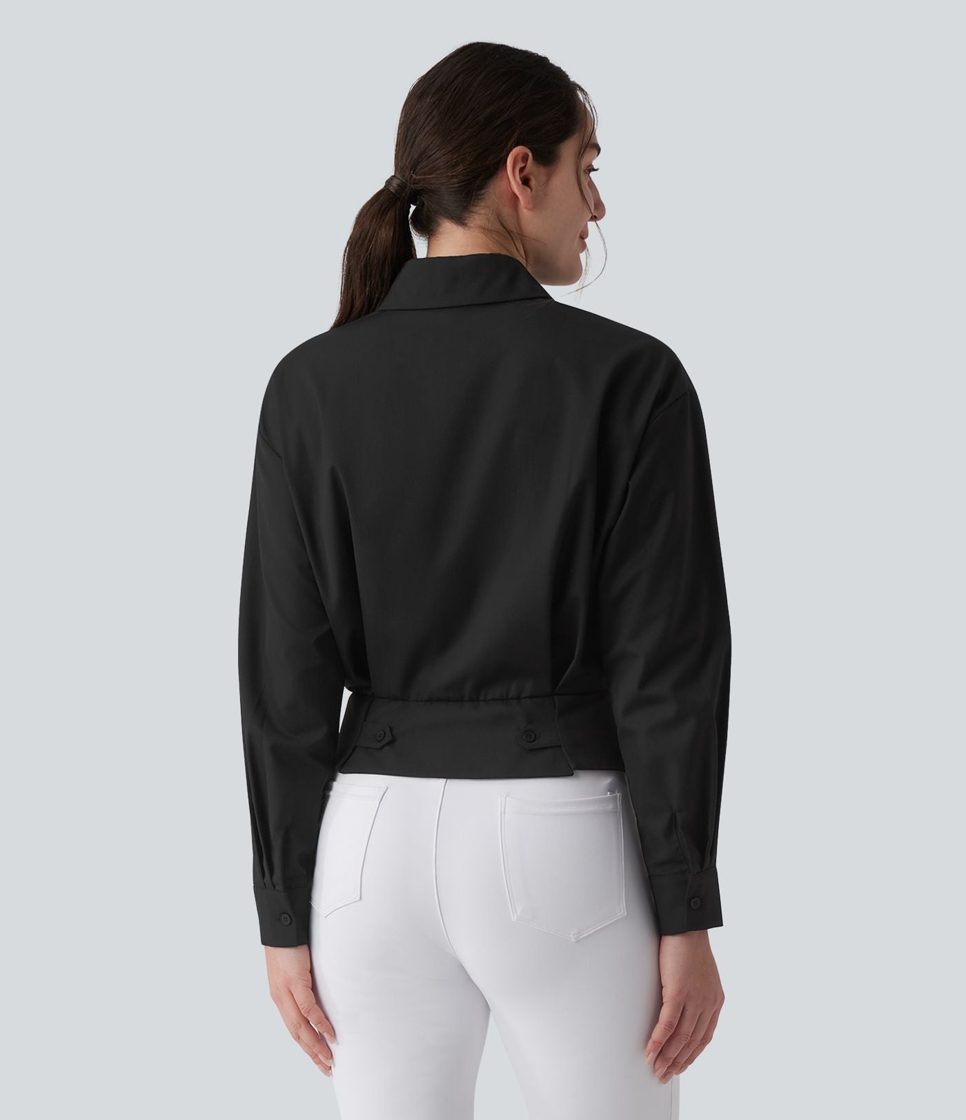 Chemise tailleur col manches longues taille cintrée ajustable