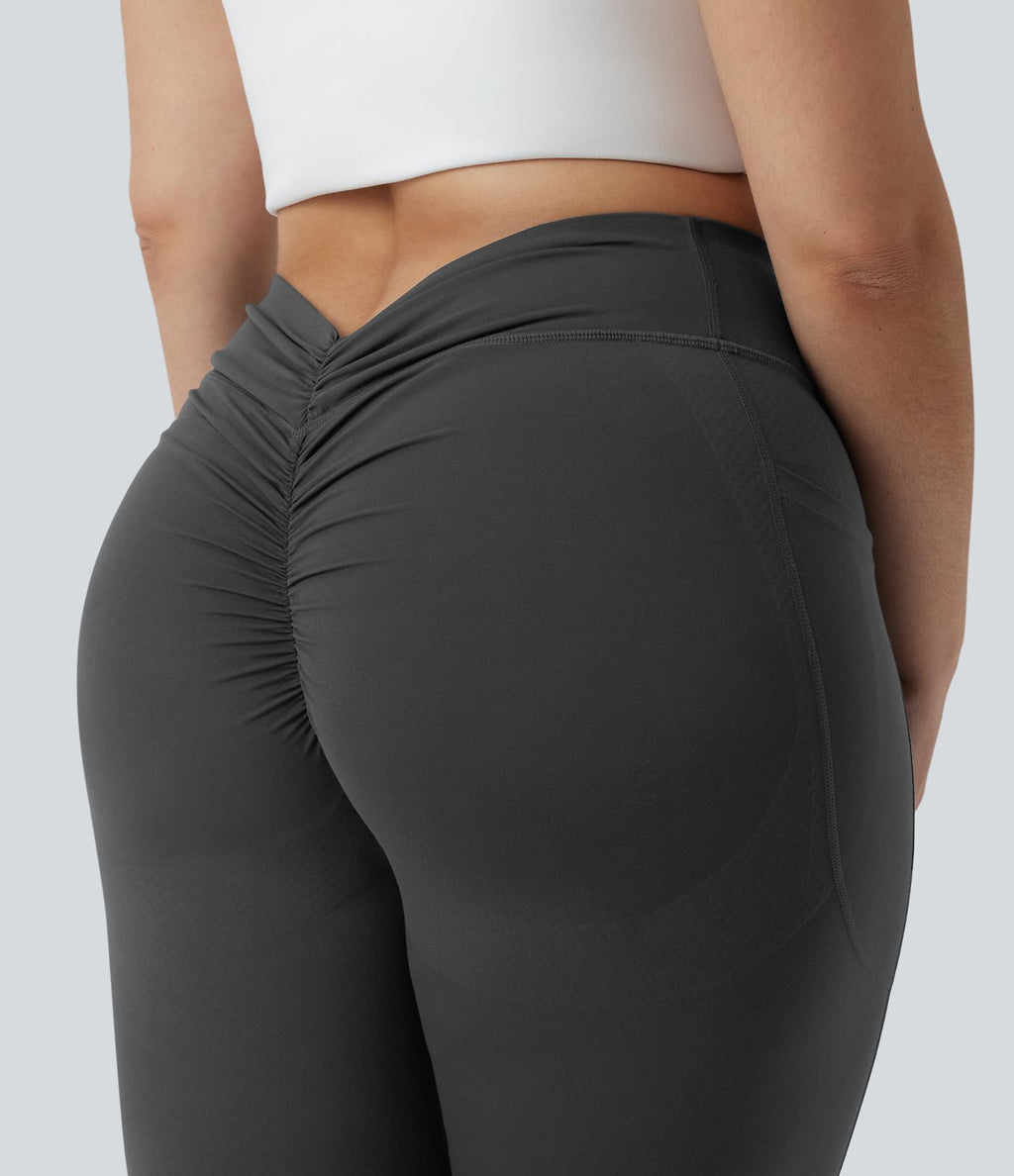 Halara UltraSculpt™ Legging yoga grande taille froncé taille haute gainant et sculptant avec poches