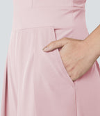 Combinaison baggy 2-en-1 style nuisette col V, dos nu, zip invisible et poches