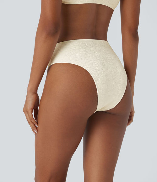 Bas de maillot de bain bikini texturé croisé