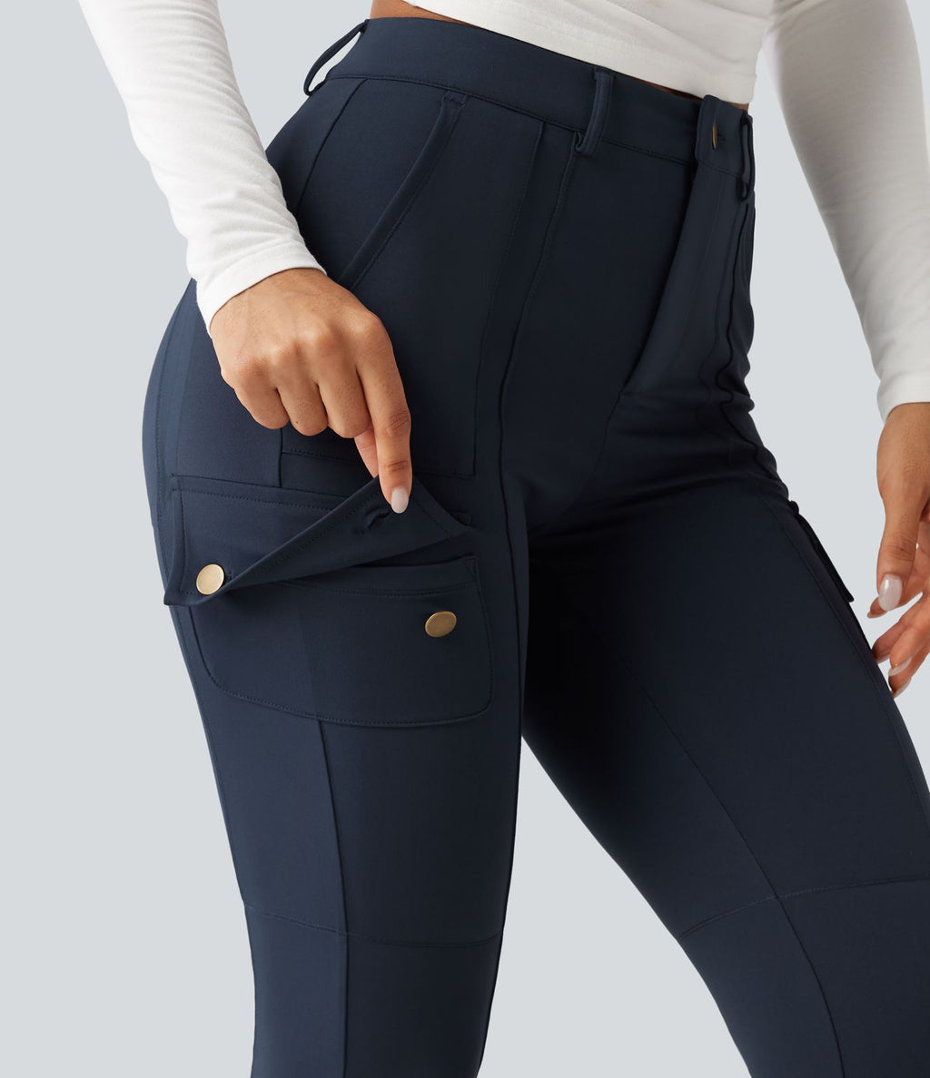 Pantalon cargo DayStretch taille haute galbant effet liftant fessiers avec poches