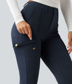 Pantalon cargo DayStretch taille haute galbant effet liftant fessiers avec poches