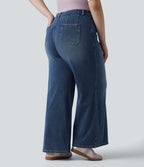 Halara Flex™ Jean large casual grande taille taille haute ventre plat avec poches