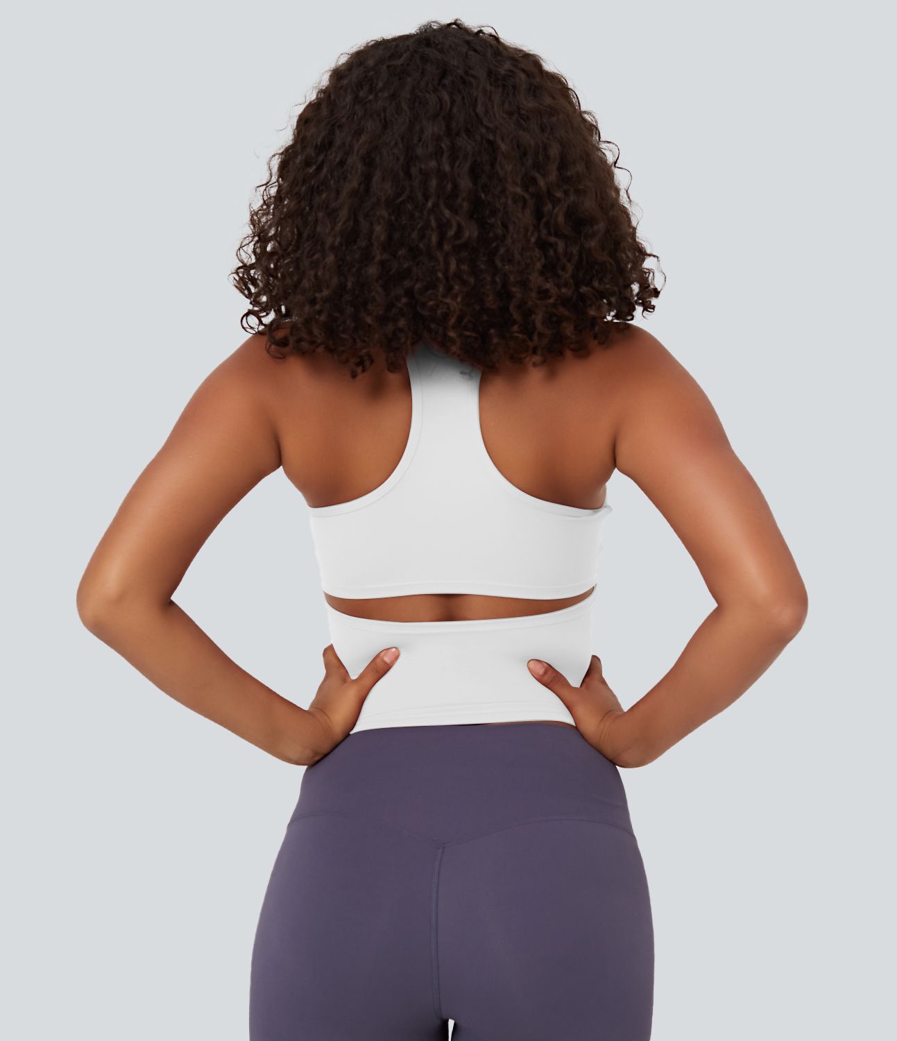 Softlyzero™ Plush Plus Débardeur Yoga Crop à Col U Plongeant Dos Nu Dos Nageur Découpé - UPF50+