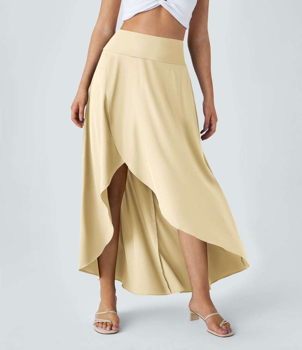 Jupe Longue Casual Breezeful™ Taille Haute à Volants 2en1 Fluide Sèchement Rapide Quotidien Maxi