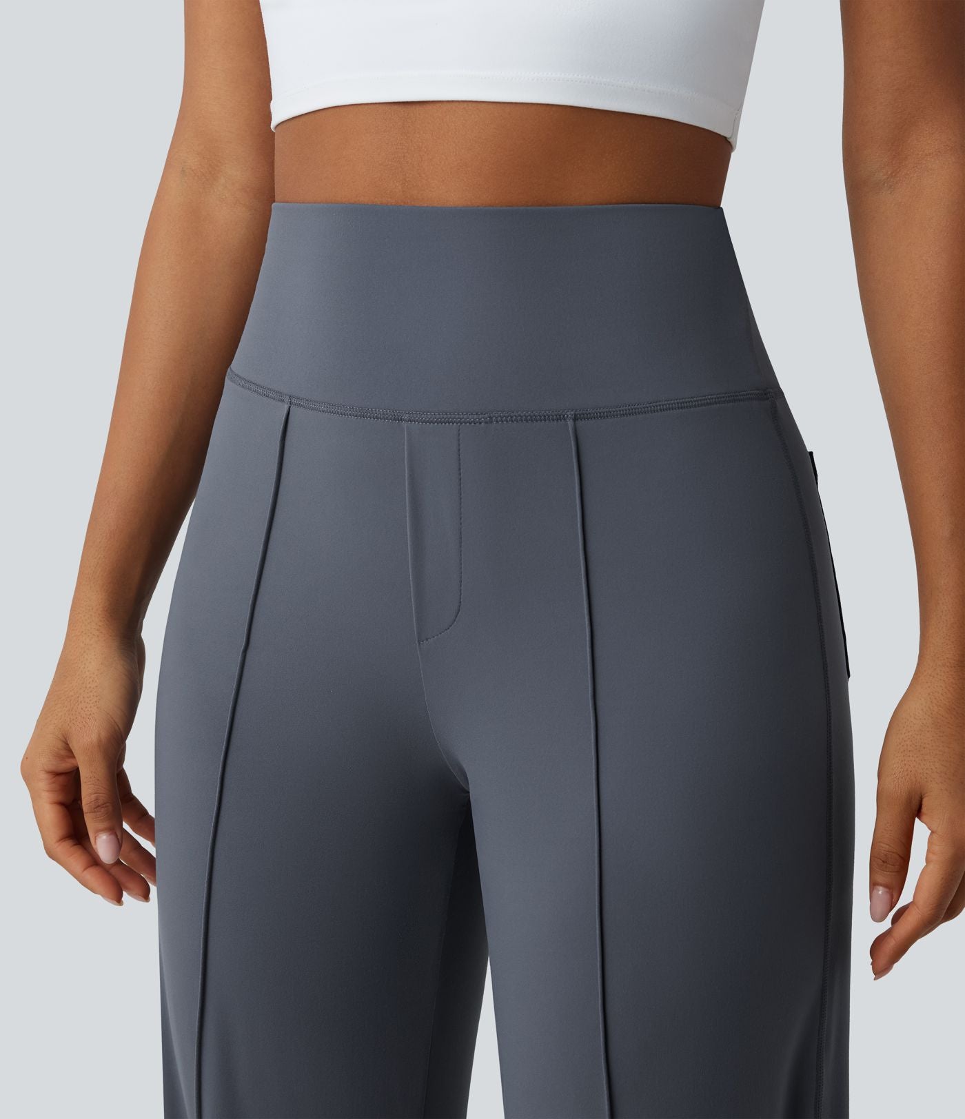 Pantalon de yoga jambes droites taille haute gainant Halara UltraSculpt™ avec poches