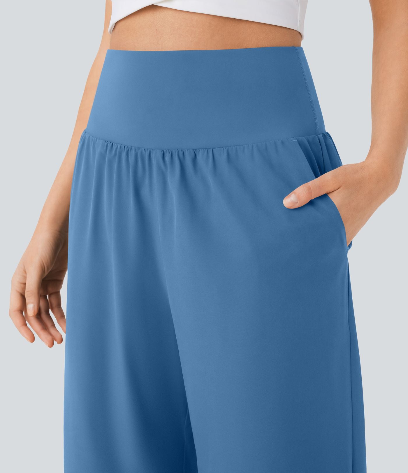 Pantalon fluide resort Breezeful™ à séchage rapide, coupe fendue et effet ventre plat