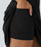 Softlyzero™ Airy Robe Sport Dos Nu Découpé Sangle Réglable Poche 2-en-1 Cool Touch Robe-Easy Peasy Edition-UPF50+ Plus Longue