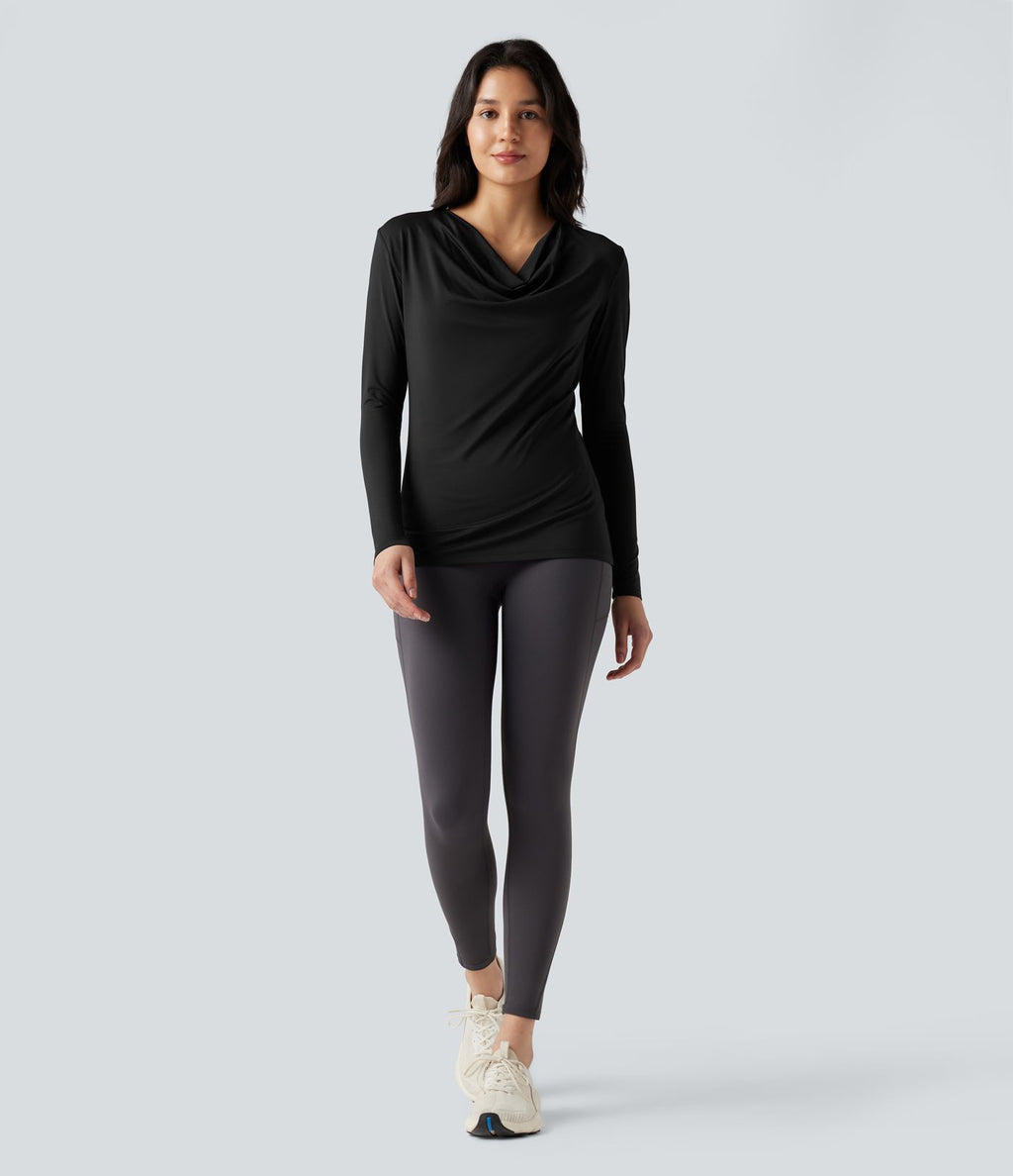 Top de sport running col bénitier manches longues