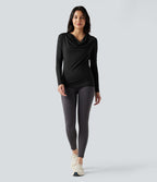 Top de sport running col bénitier manches longues