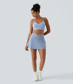 Jupe de tennis mini 2-en-1 quotidienne SoftlyZero™ Airy avec croisement, poche latérale et effet frais InstantCool, Lucid, protection solaire UPF50+