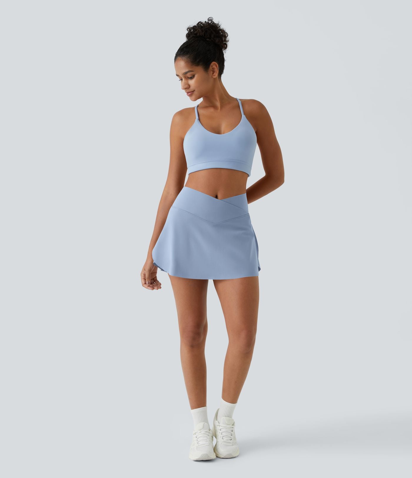 Jupe de tennis mini 2-en-1 quotidienne SoftlyZero™ Airy avec croisement, poche latérale et effet frais InstantCool, Lucid, protection solaire UPF50+