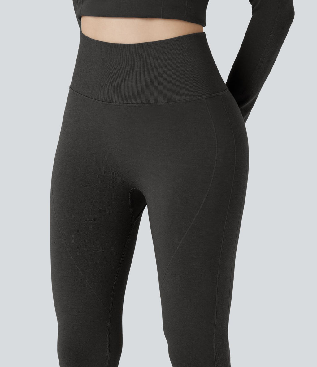 Legging 7/8 thermique gainant taille haute sans couture HeatCore OneForm Seamless Flow