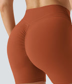 Softlyzero™ Plush Shorts 12,5cm Yoga Taille Haute Croisés Froncés