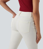 Halara Flex™ Jean skinny Casual Taille Haute Fermeture Éclair Boutonnés Plusieurs Poches Tricot Extensible