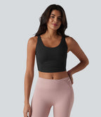 SoftlyZero™ Plush Débardeur de sport dos nu croisé et torsadé, bretelles ajustables et soutien-gorge intégré