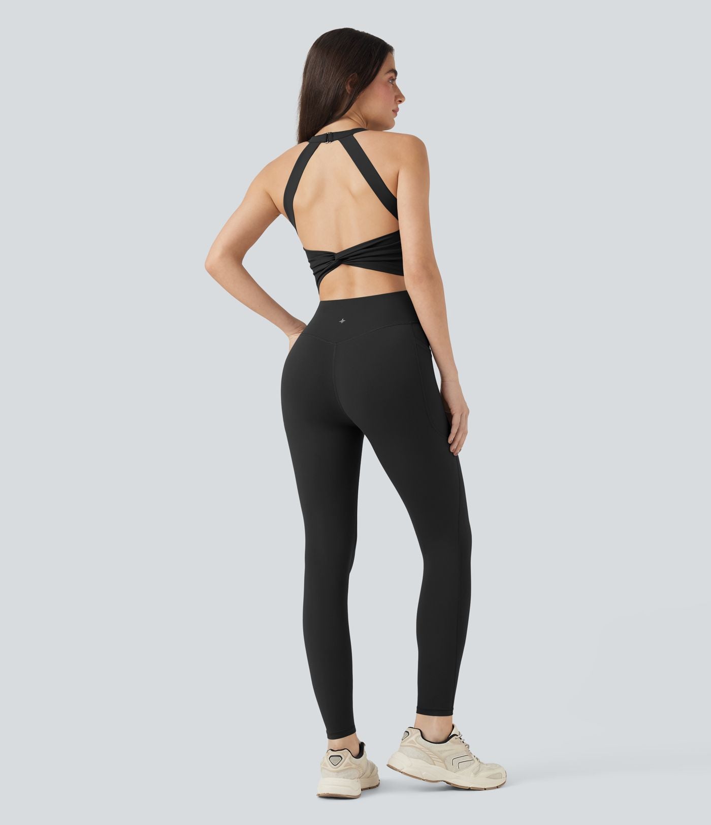 Combinaison-pantalon d'entraînement gainante avec poches - Édition Easy Peasy Halara UltraSculpt™