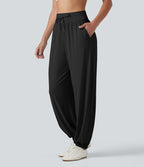 Jogging de sport taille haute effet frais InstantCool avec cordon de serrage, fentes, poches et séchage rapide, protection solaire UPF50+