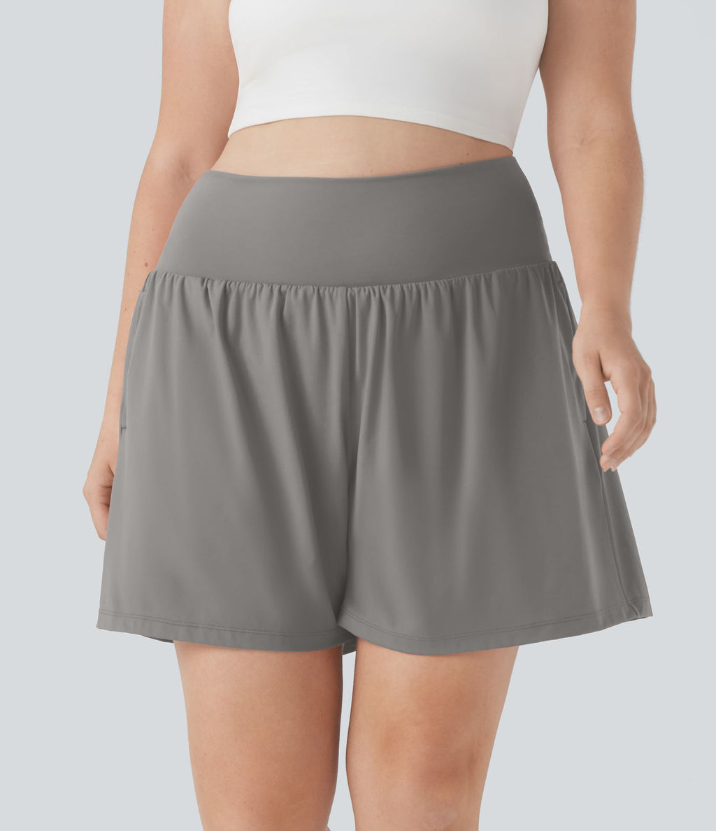 Short tailleur 2-en-1 Cool Touch yoga taille très haute Softlyzero™ Airy grande taille 17,5 cm avec poches