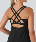 Robe de sport yoga mini 2-pièces SoftlyZero™ Plush à découpes avec poche E-G