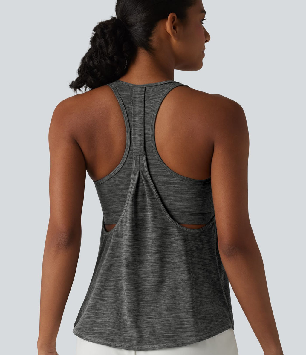 Débardeur de sport dos nageur col U soutien-gorge intégré