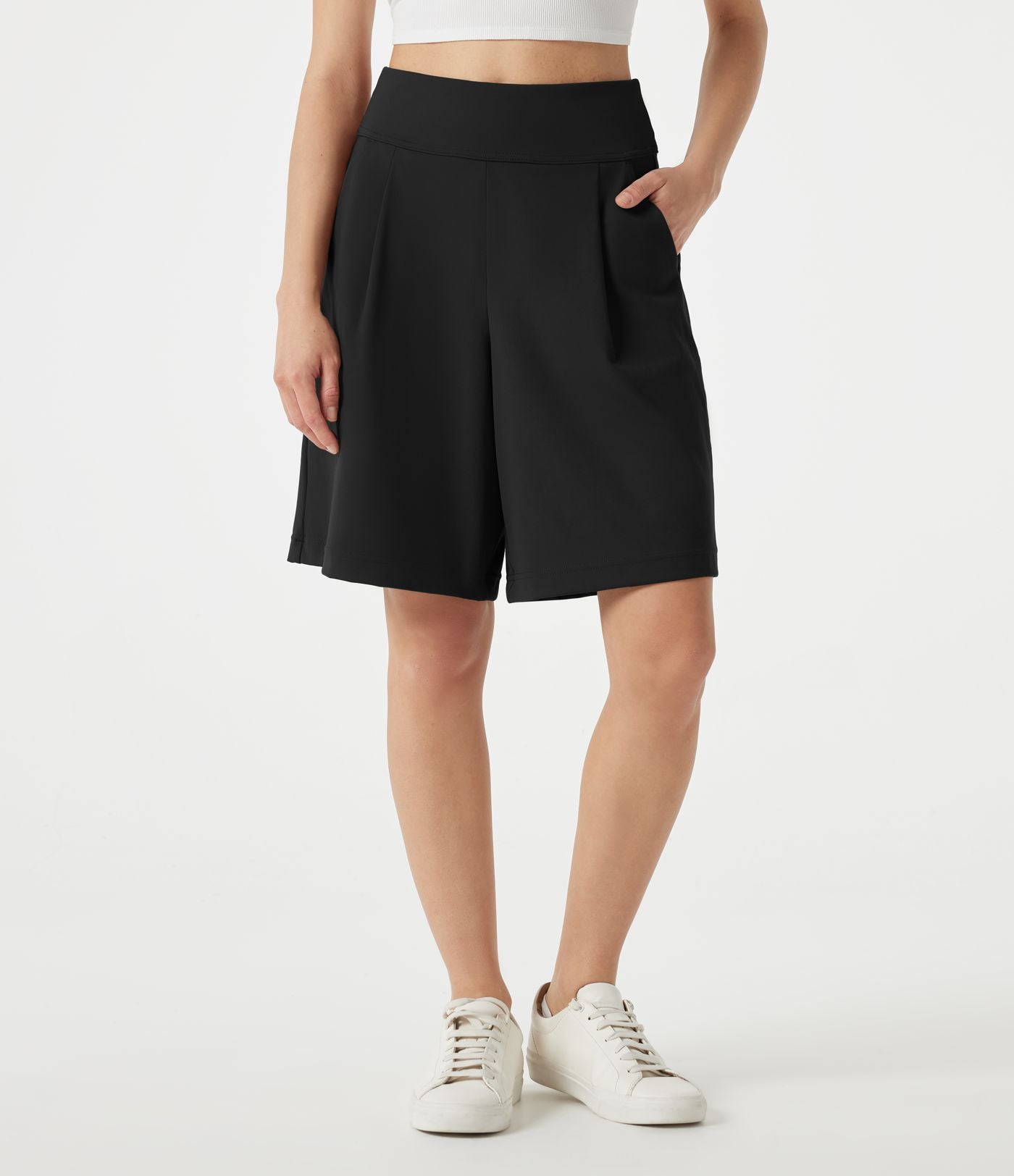 Short tailleur baggy DayStretch taille haute 22,5 cm avec poches