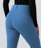 Pantalon tailleur évasé taille haute avec poches Halara Flex™