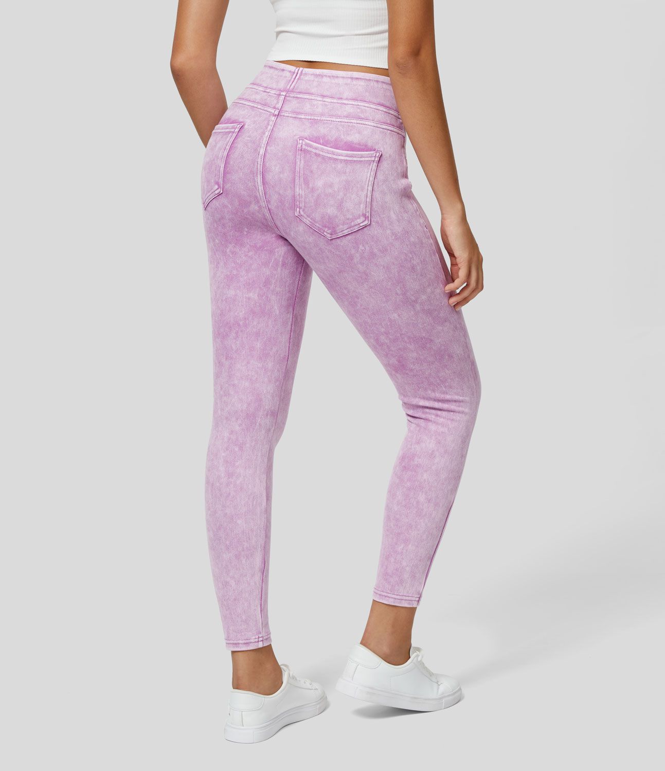 Halara Flex™ Jegging Casual Tricot Extensible Coloré Taille Haute Poches Arrière Latérales
