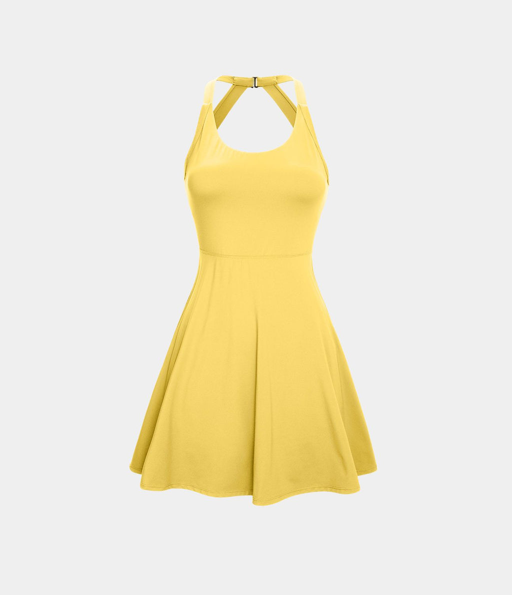 Robe de Danse Sport Mini à Volants Torsadés Dos Nu - Longueur Plus