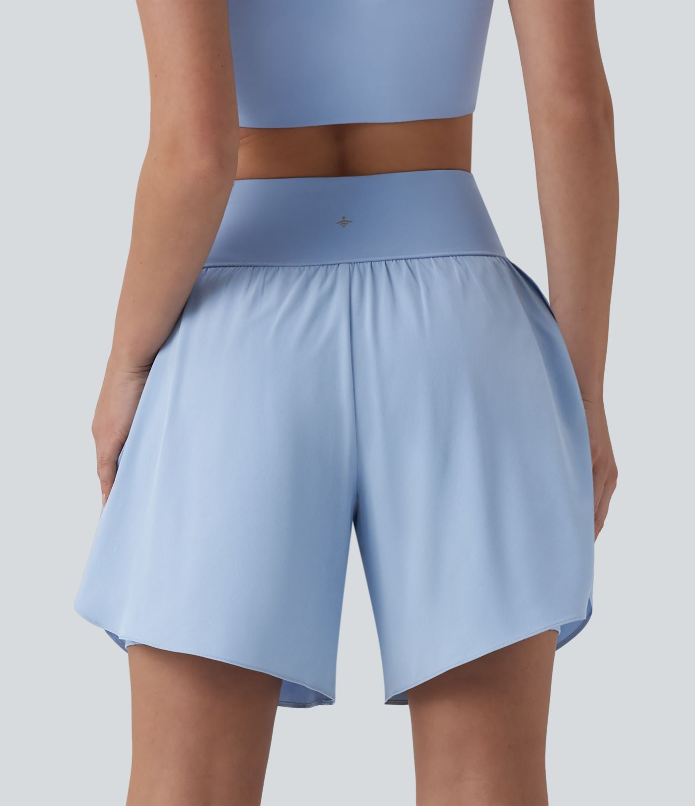 SoftlyZero™ QuickDry Short running 2-en-1 gainant taille haute à pois réfléchissants et ourlet croisé 17,5 cm avec poches