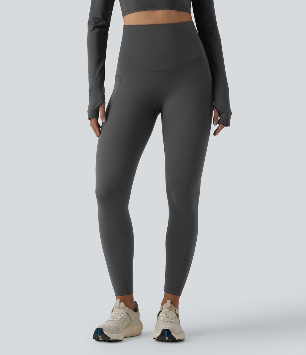 Halara Ultrasculpt™ Legging de running gainant taille haute dos croisé avec poches