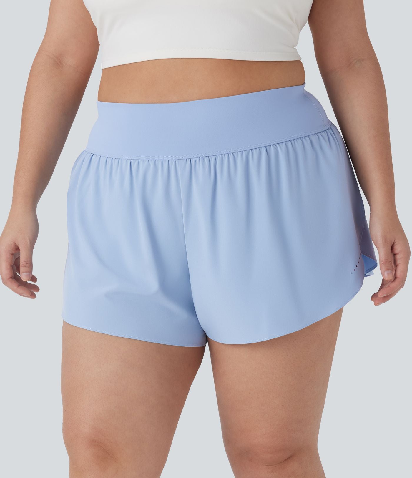 Short de course 2-en-1 Softlyzero™ QuickDry taille haute avec points réfléchissants, ourlet croisé et poches - grandes tailles