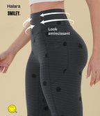 Legging de training Halara X Smiley® Halara UltraSculpt™ imprimé rayures taille haute push-up froncé ventre plat avec poches
