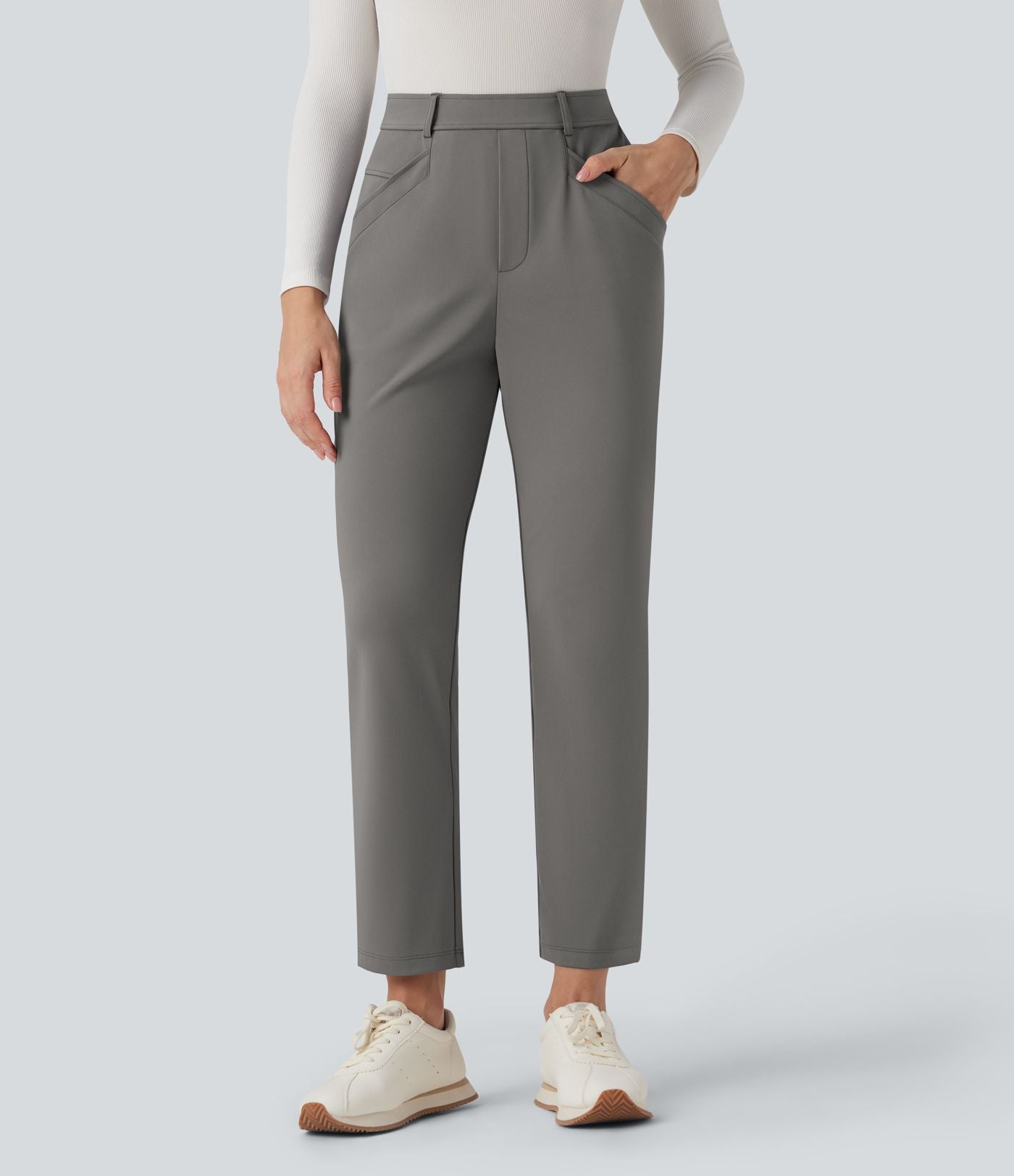 Pantalon tailleur fuselé 7/8 taille haute Halara Flex™ DayStretch avec poches