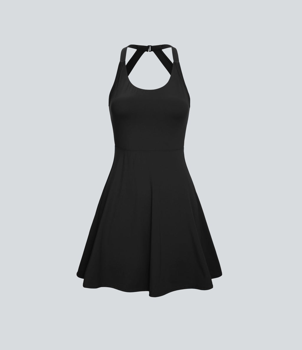 Robe de Danse Sport Mini à Volants Torsadés Dos Nu - Longueur Plus
