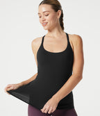 Débardeur de yoga long à col rond et brassière intégrée