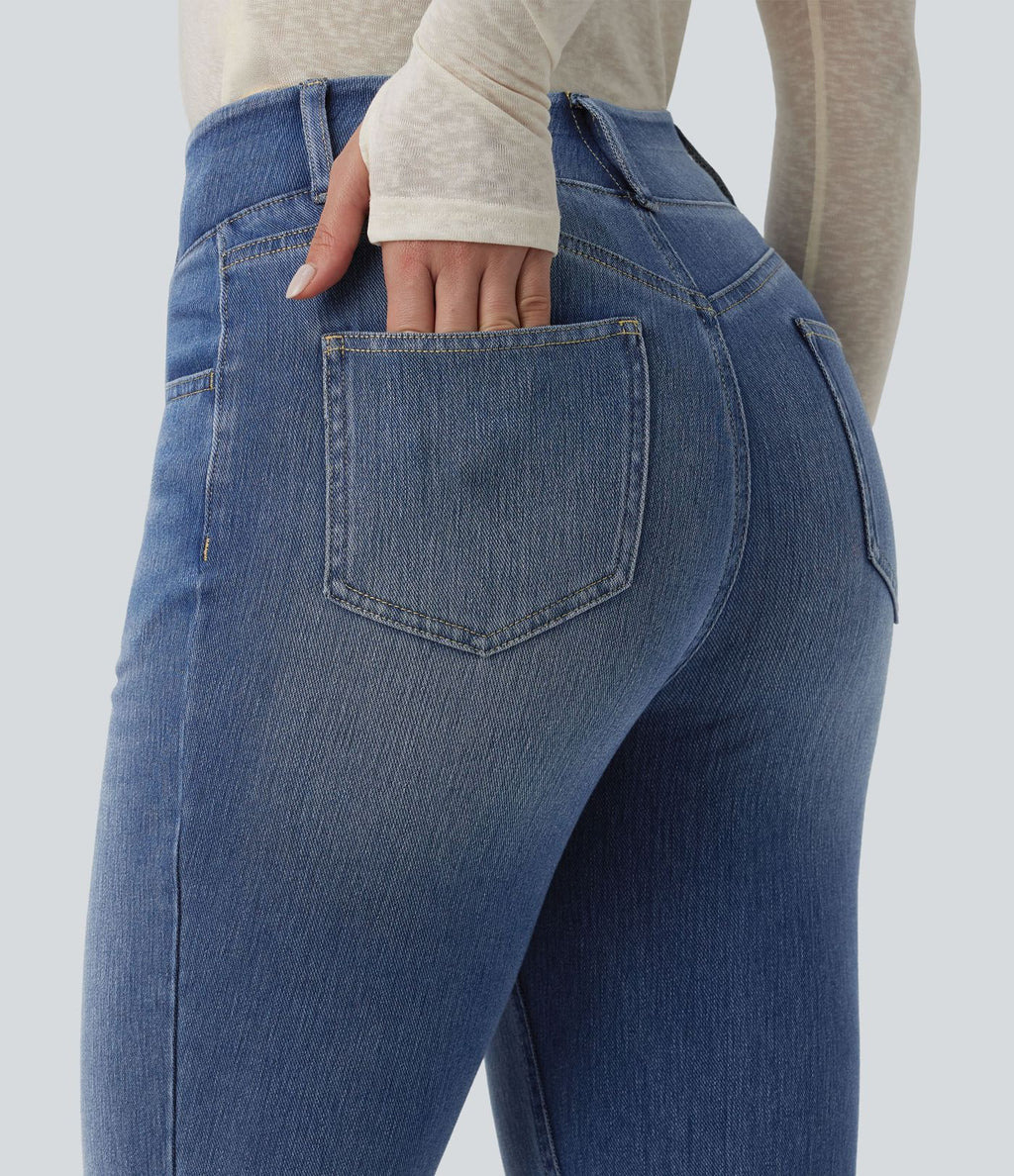 Jean évasé Halara Flex™ casual taille haute avec poches