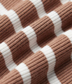 Robe mini décontractée à rayures col rond sans manches ourlet à volants superposés en maille côtelée