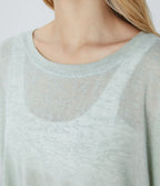 Top Casual Oversize Asymétrique Ourlet Fendu Transparent