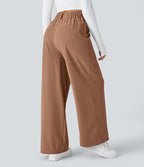Pantalon Tailleur Large Fluide Halara Flex™ Gaufré Taille Haute Poches Latérales