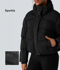 Doudoune col montant, effet sparkle, avec poches