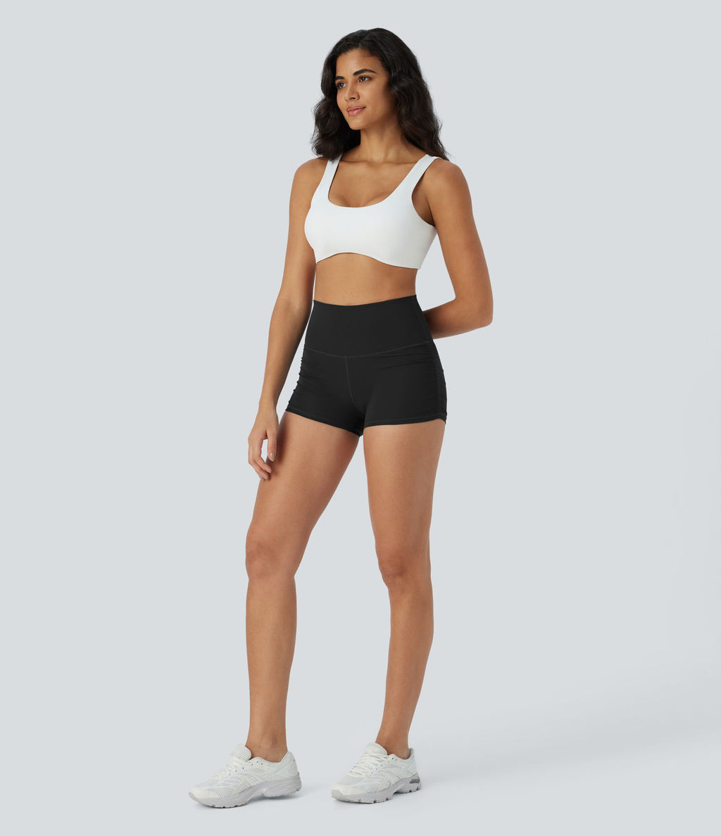 Short cycliste 6 cm de course gainant taille haute avec fronces et séchage rapide SoftlyZero™