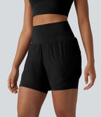 Shorts yoga Breezeful™ taille super haute 2-en-1 séchage rapide, ourlet arrondi, entrejambe 13cm, avec poches