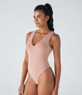 Body Travail à Boutons sans Manches et Col en V