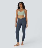 Halara UltraSculpt™ Legging Yoga 7/8 à Taille Haute Croisée avec Contrôle du Ventre et Push-up Toucher Frais Poches Latérales