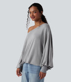 Sweat-shirt col bateau manches longues
