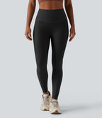 Legging sculptant d'entraînement 7/8 brillant taille haute gainant avec effet push-up fessier